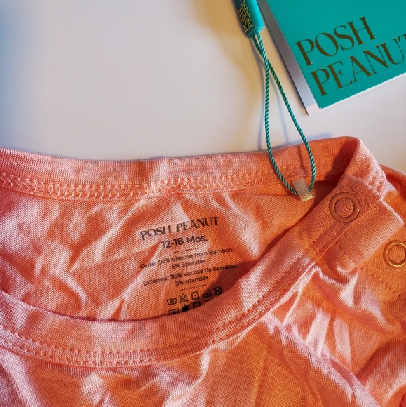 Posh Peanut Ruffle Cap Sleeve Short Romper in Spring Blossom 12-18mo - Picture 2 of 6